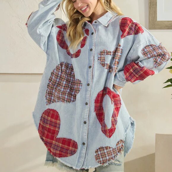 Heartline Drift Oversized Denim Shirt by Oli & Hali NEW Size Various - Picture 2 of 15